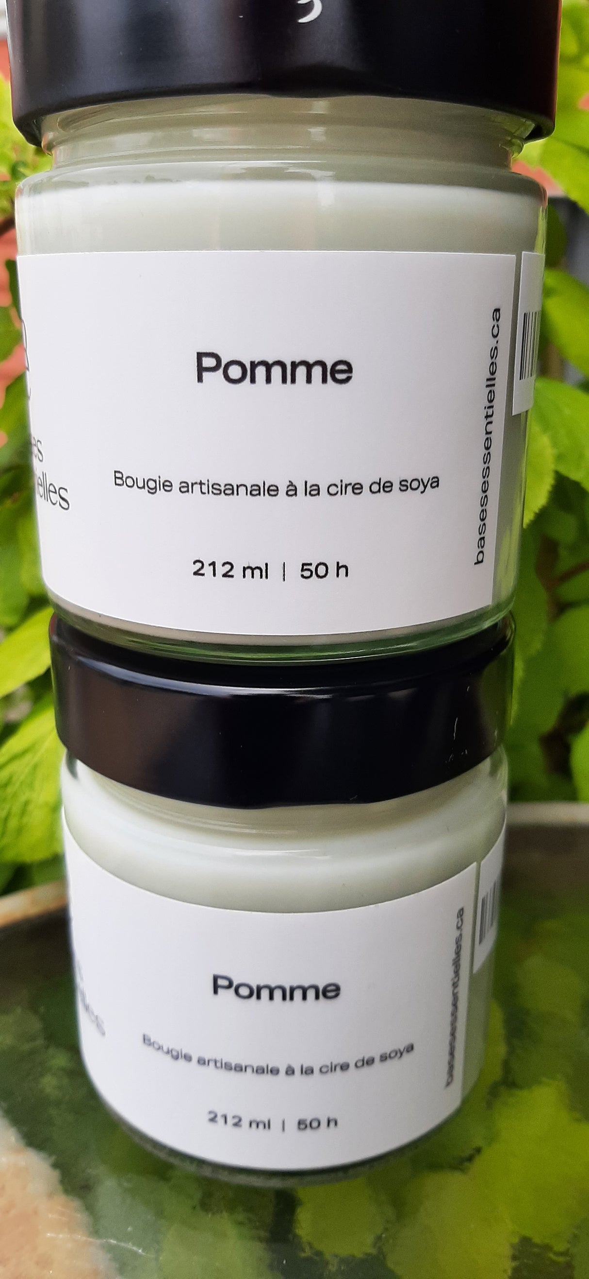 BAS0044 - Bougie artisanale à la cire de soya - Pomme