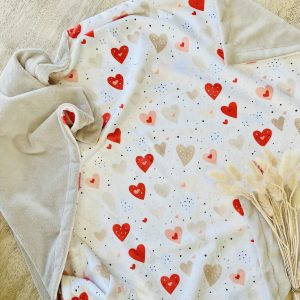 BOC0128 - Couverture minky - Petits coeurs