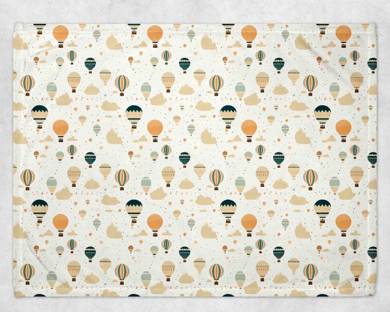 BOC0131 - Couverture minky - Mongolfières orange