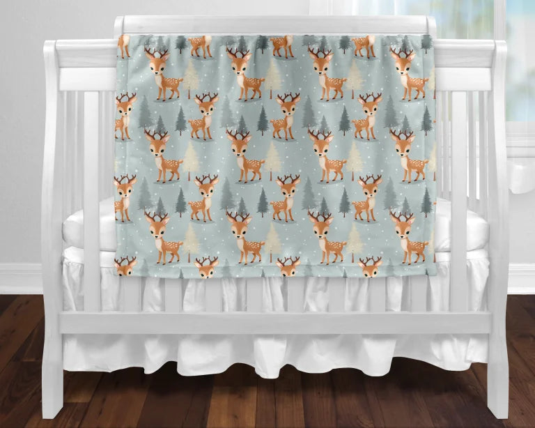 BOC0140 - Couverture minky - Chevreuils