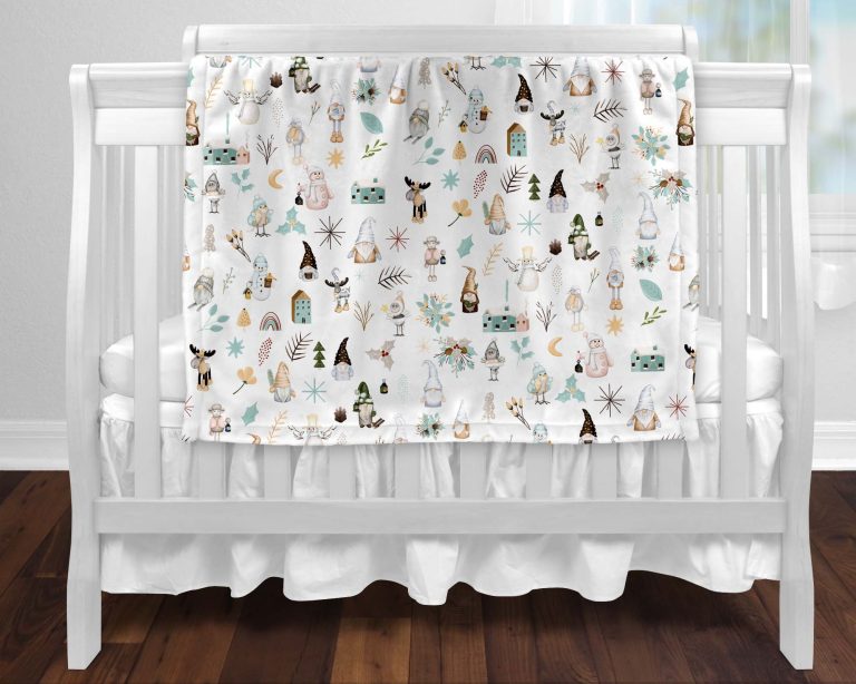 BOC0143 - Couverture minky - Gnomes de Noël