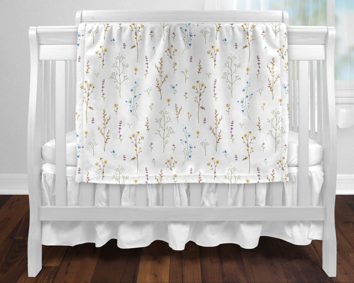 BOC0144 - Couverture minky - Fleurs des champs