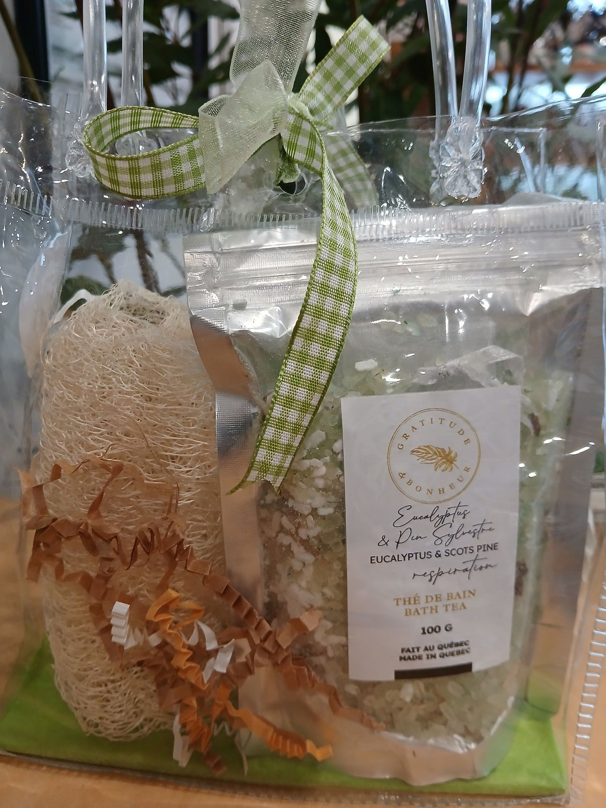 ENS0101 - Ensemble-cadeau - Thé de bain (eucalyptus et pin) et luffa