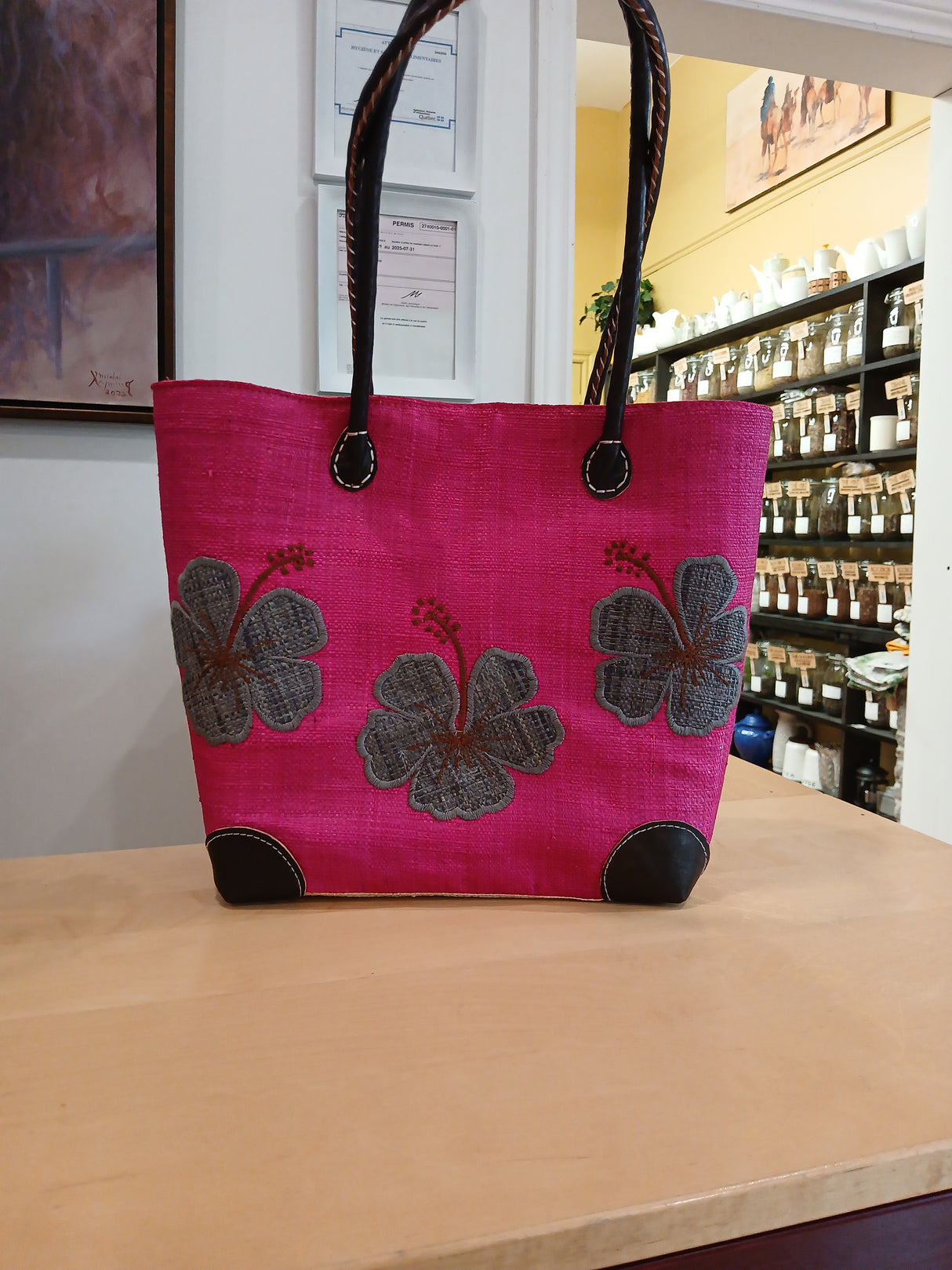 PAN0009 - Sac-panier 'Hibiscus'