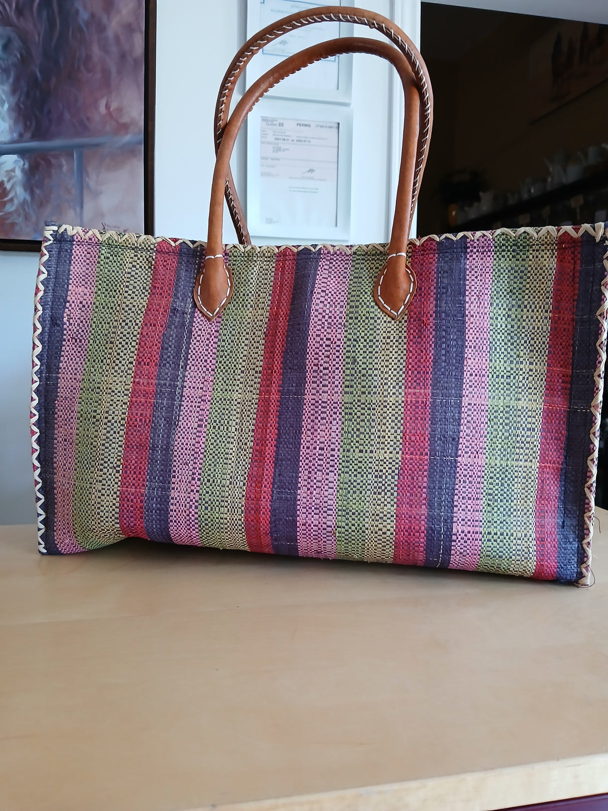 PAN0047 - Sac-panier motif 'élégant' - Très grand