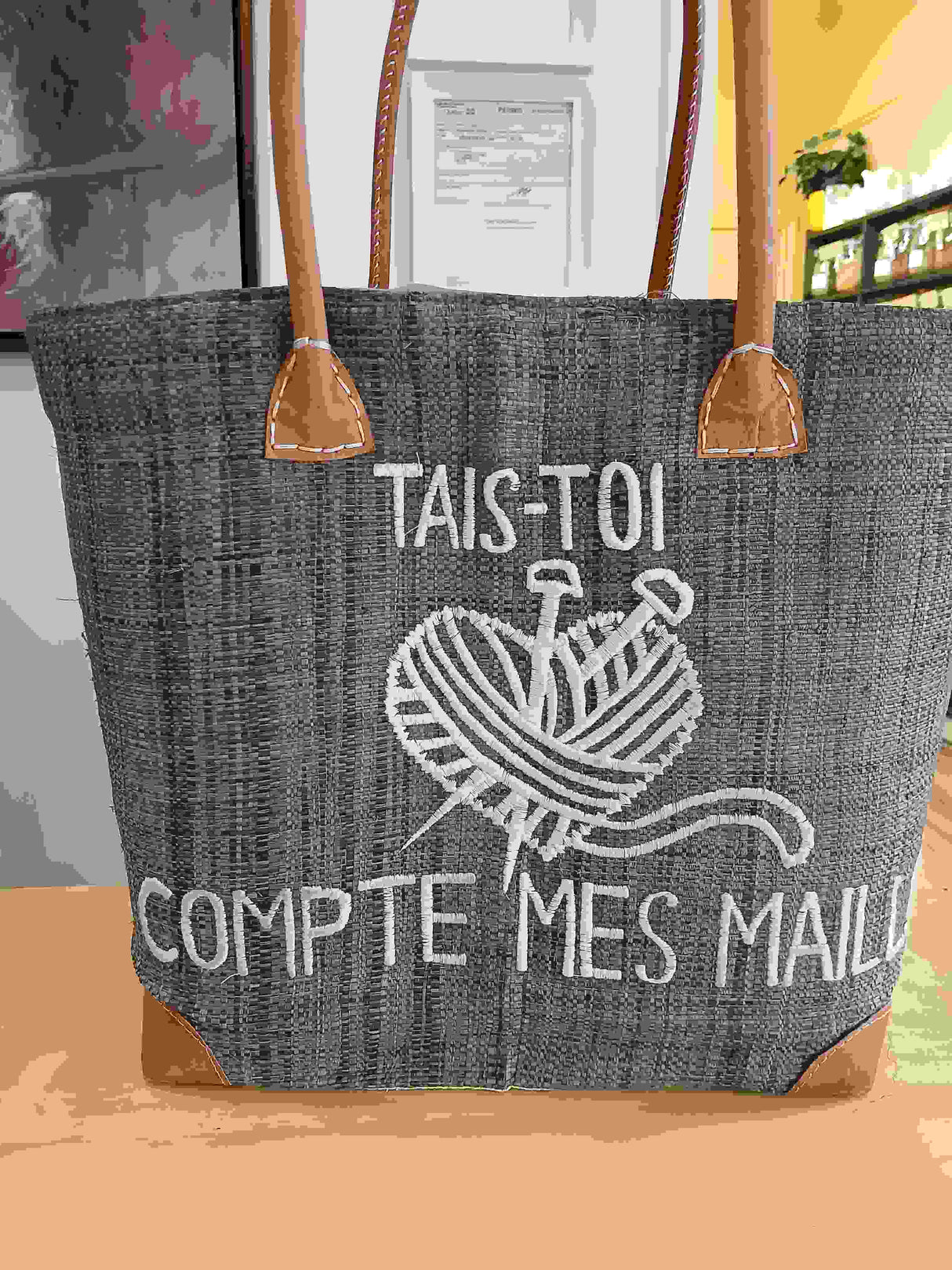 PAN0094 - Sac-panier 'Tais-toi, je compte mes mailles'