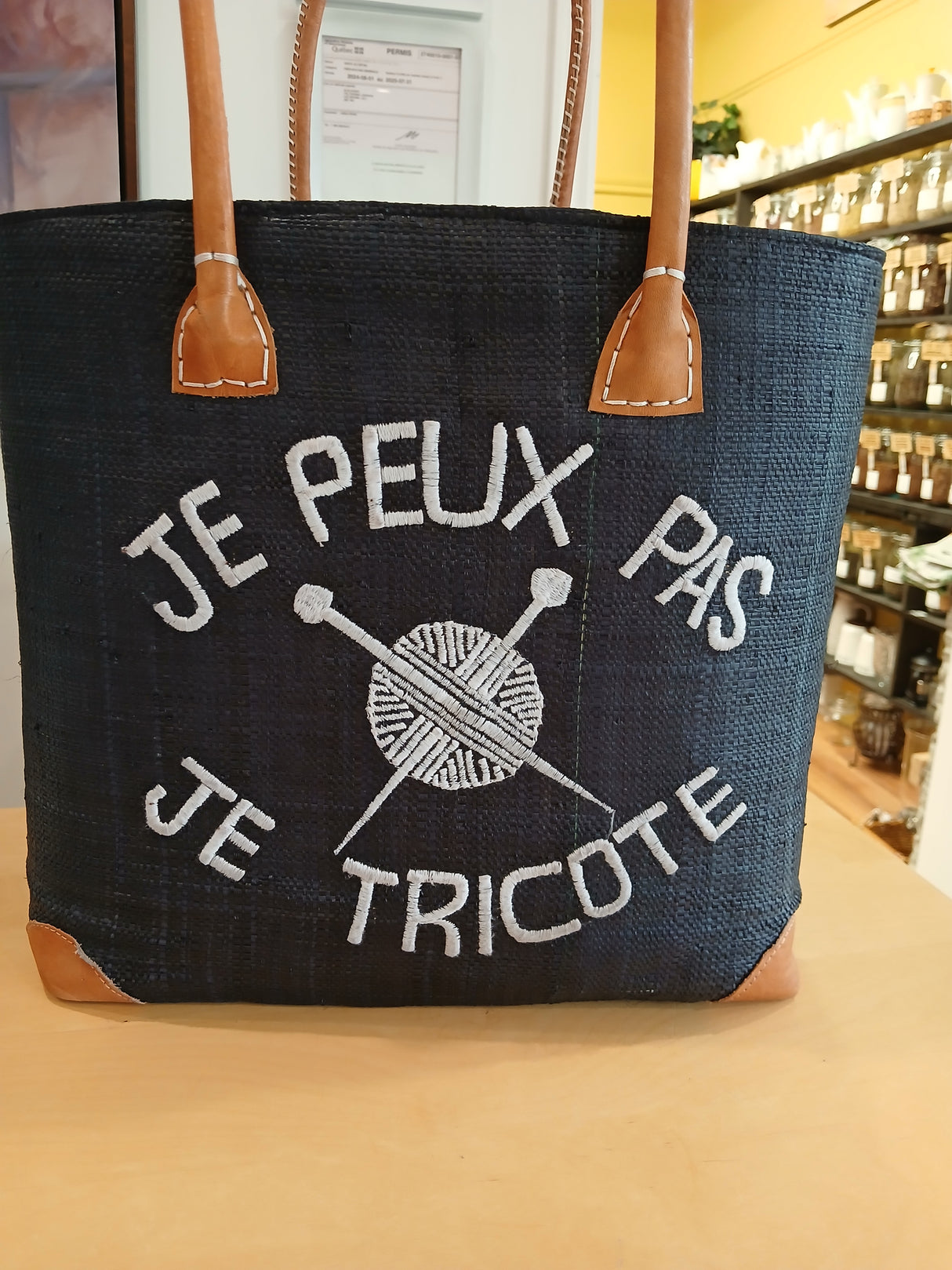 PAN0101 - Sac-panier 'Je peux pas, je tricote'