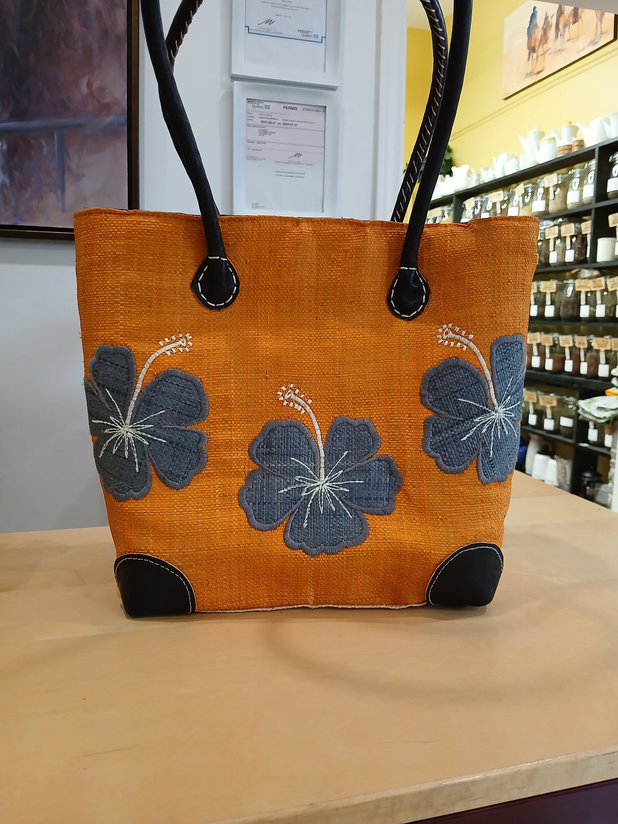 PAN0123 - Sac-panier 'Hibiscus'