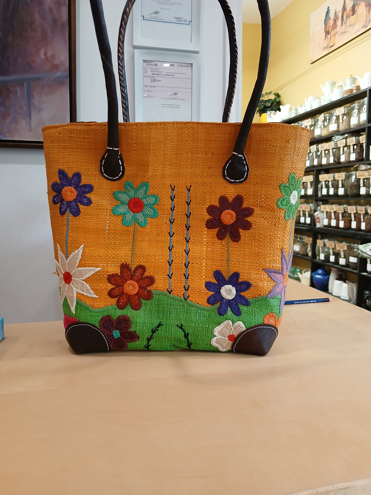 PAN0135 - Sac-panier 'Jardin de fleurs'