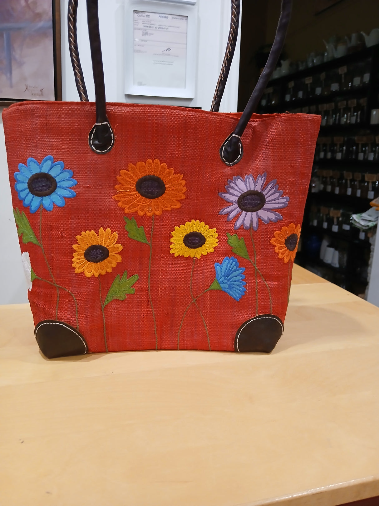 PAN0125 - Sac-panier 'Marguerites multicolores'