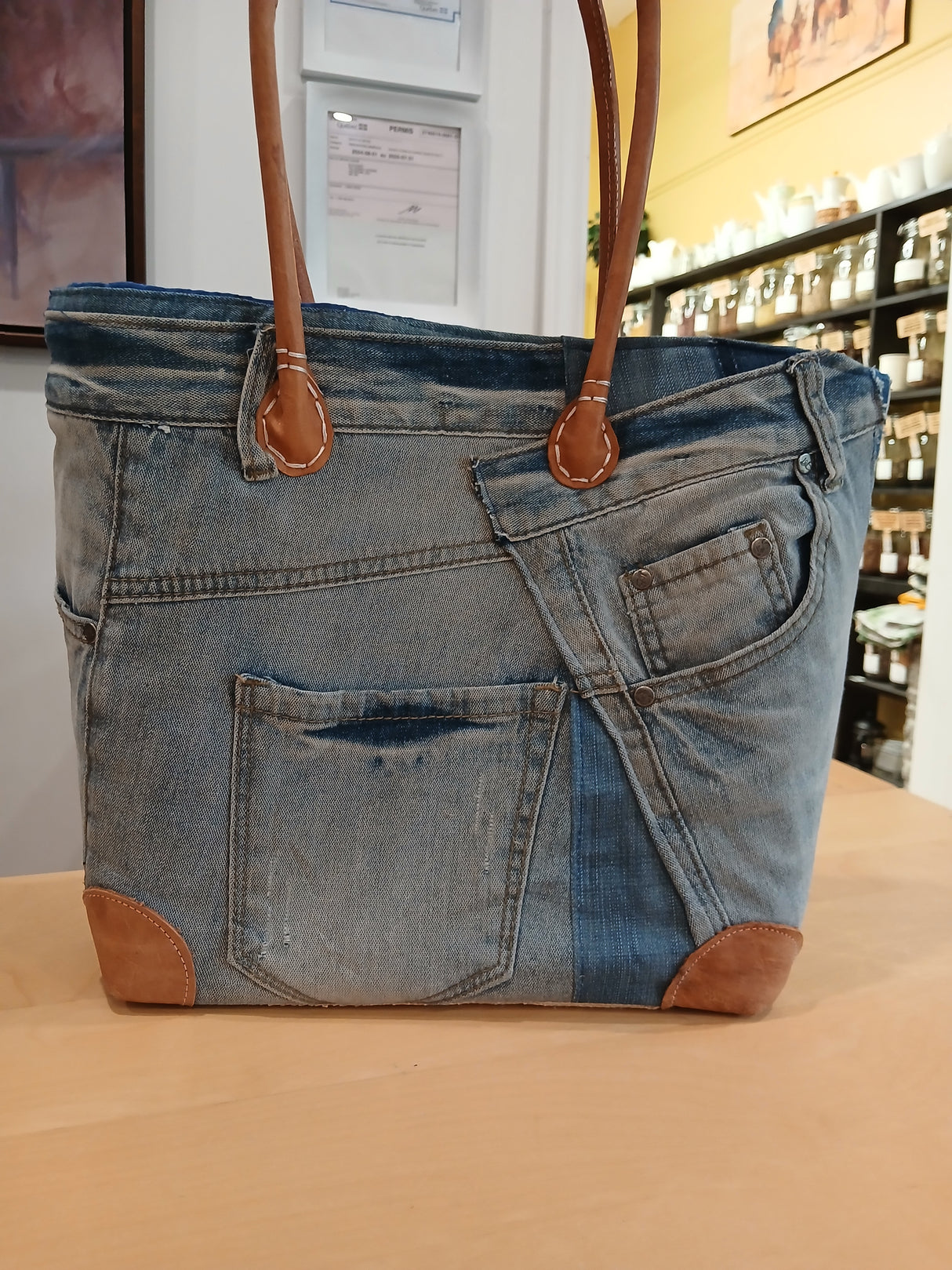 PAN0137 - Sac-panier 'Pantalon jeans'