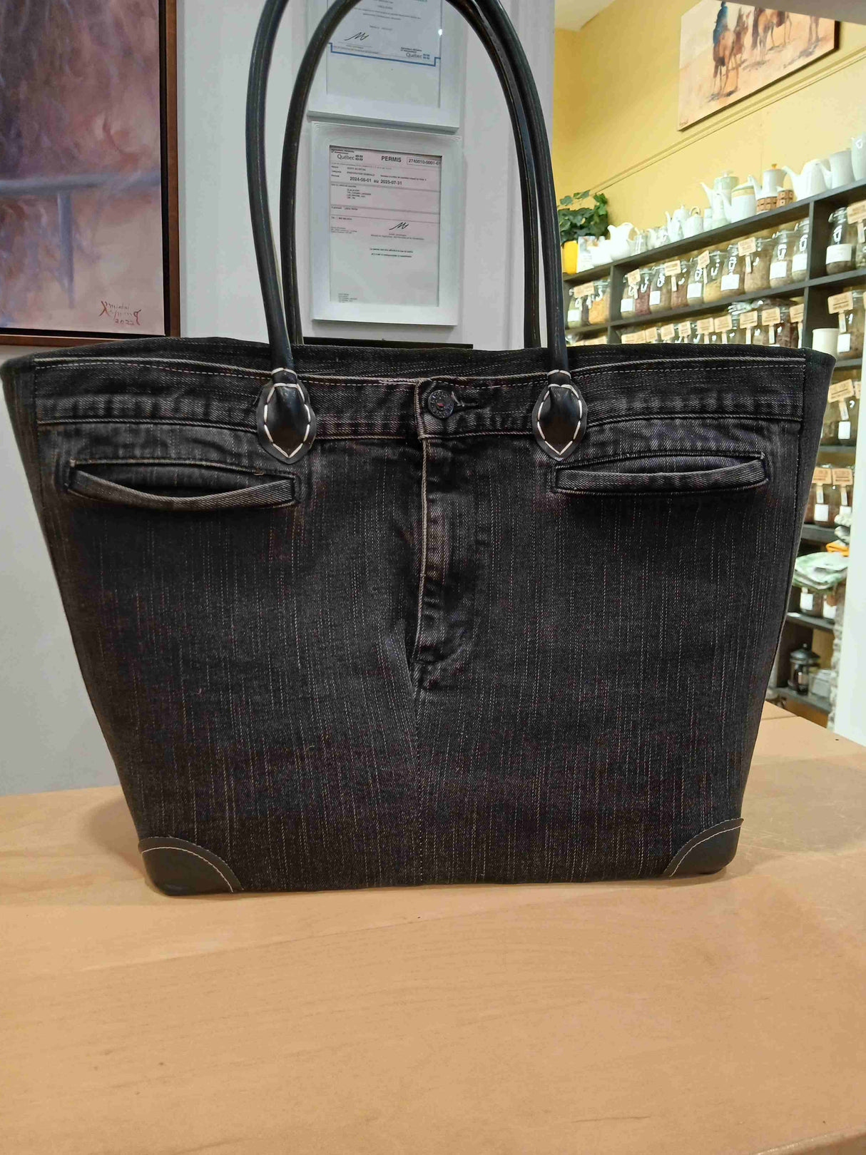 PAN0139 - Sac-panier 'Pantalon jeans'