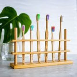 OLA1404 - Porte brosses à dents en bamboo (pour 6)