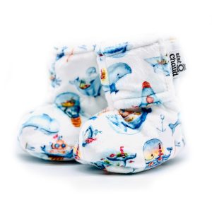 BOC0015 - Pantoufles pour bébé - baleines nautiques