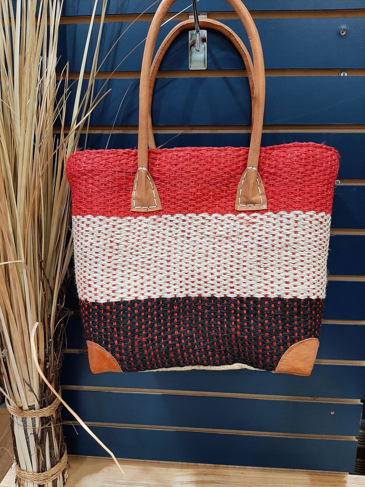 PAN0014 - Sac-panier sisal 3 bandes - Grand