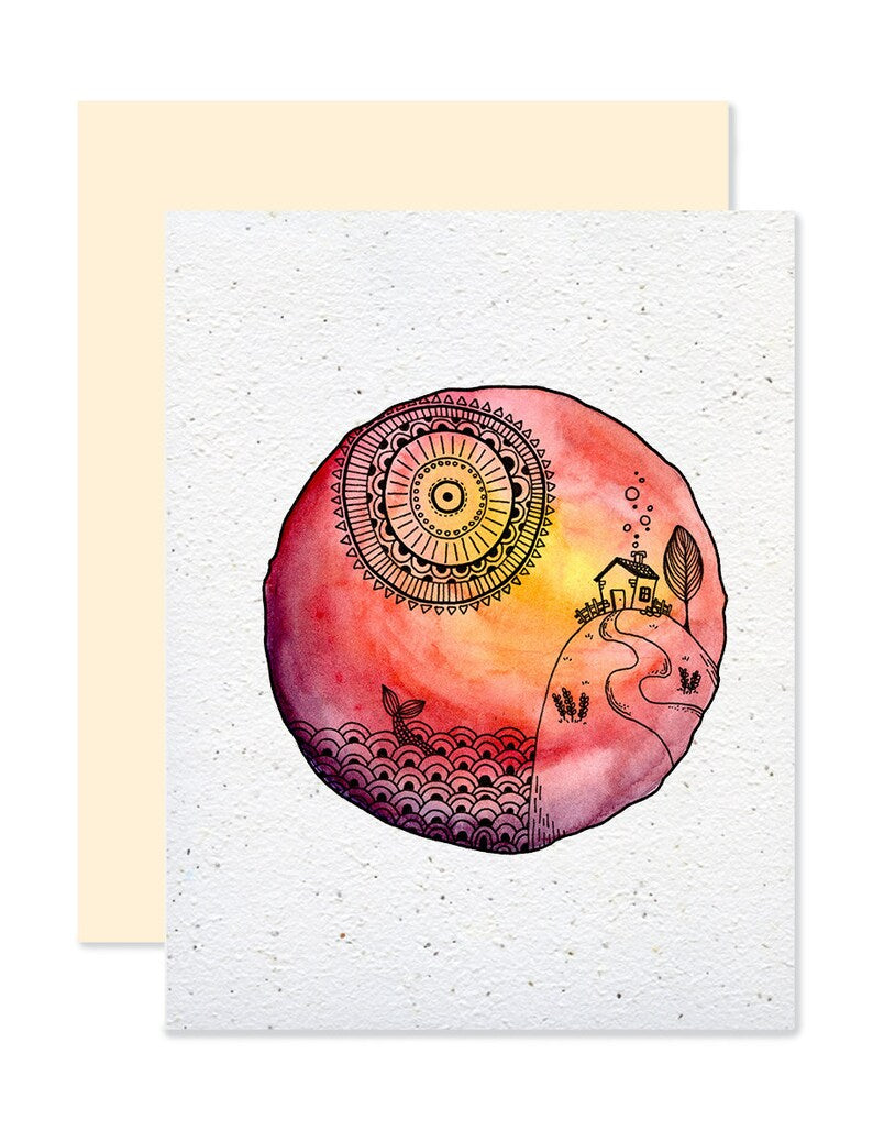 EMM0036 - Plantable greeting card - Seaside house