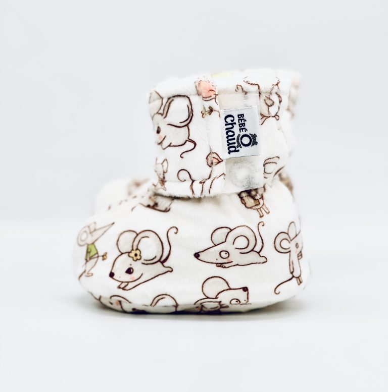 BOC0079 - Pantoufles pour bébé - 24-36 mois - Souris brunes