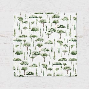 BOC0010 - Couverture en mousseline - forêt verte