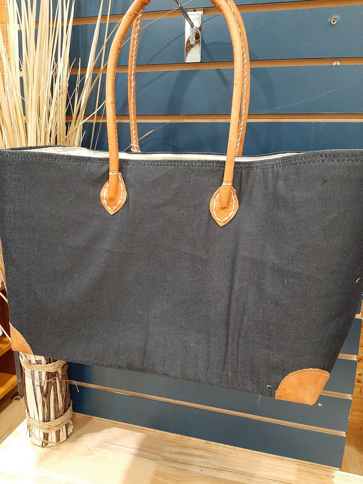 PAN0015 - Blue jeans pattern basket bag 