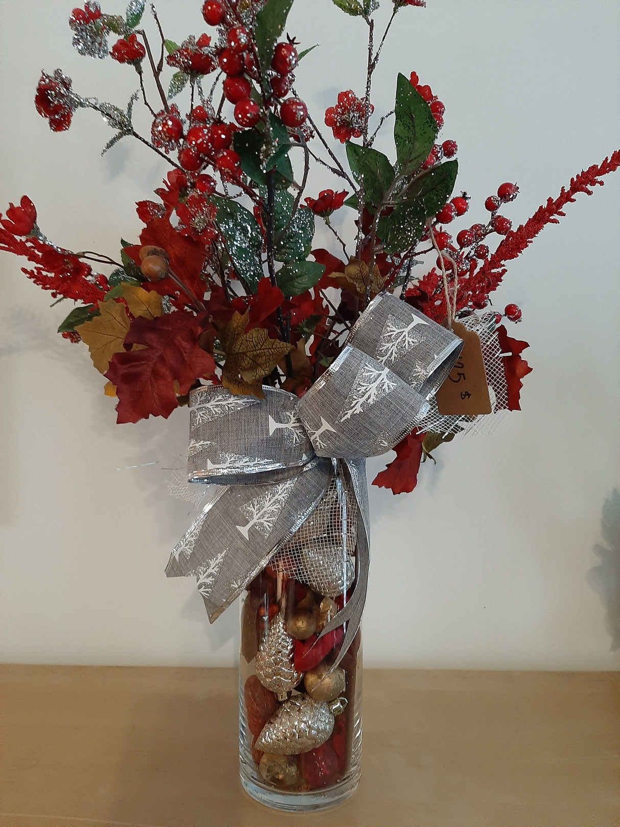 DÉCO-N - Vase de Noël fleuri