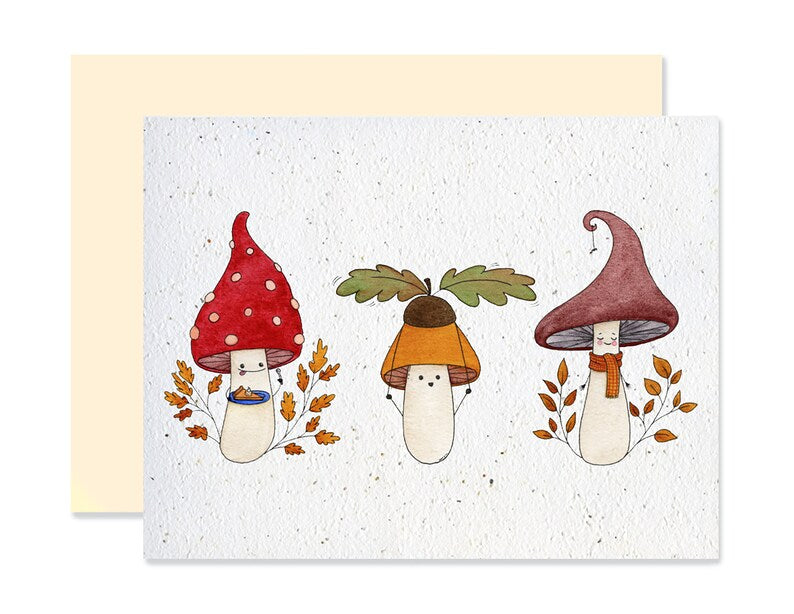 EMM0071 - Plantable greeting card - Autumn mushrooms