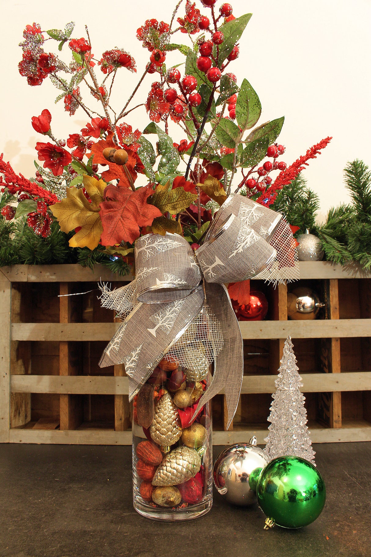 DÉCO-N - Vase de Noël fleuri