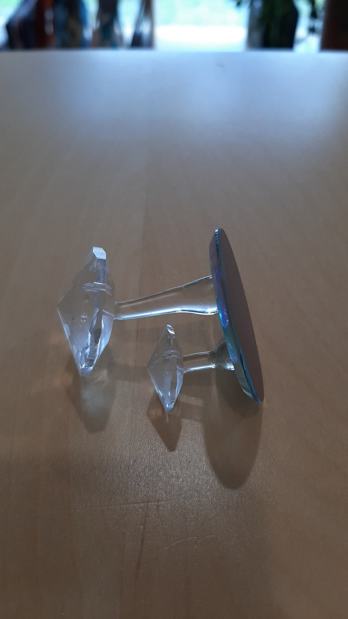 MUS0043 - Duo de champignons en crystal sur plateau de miroir