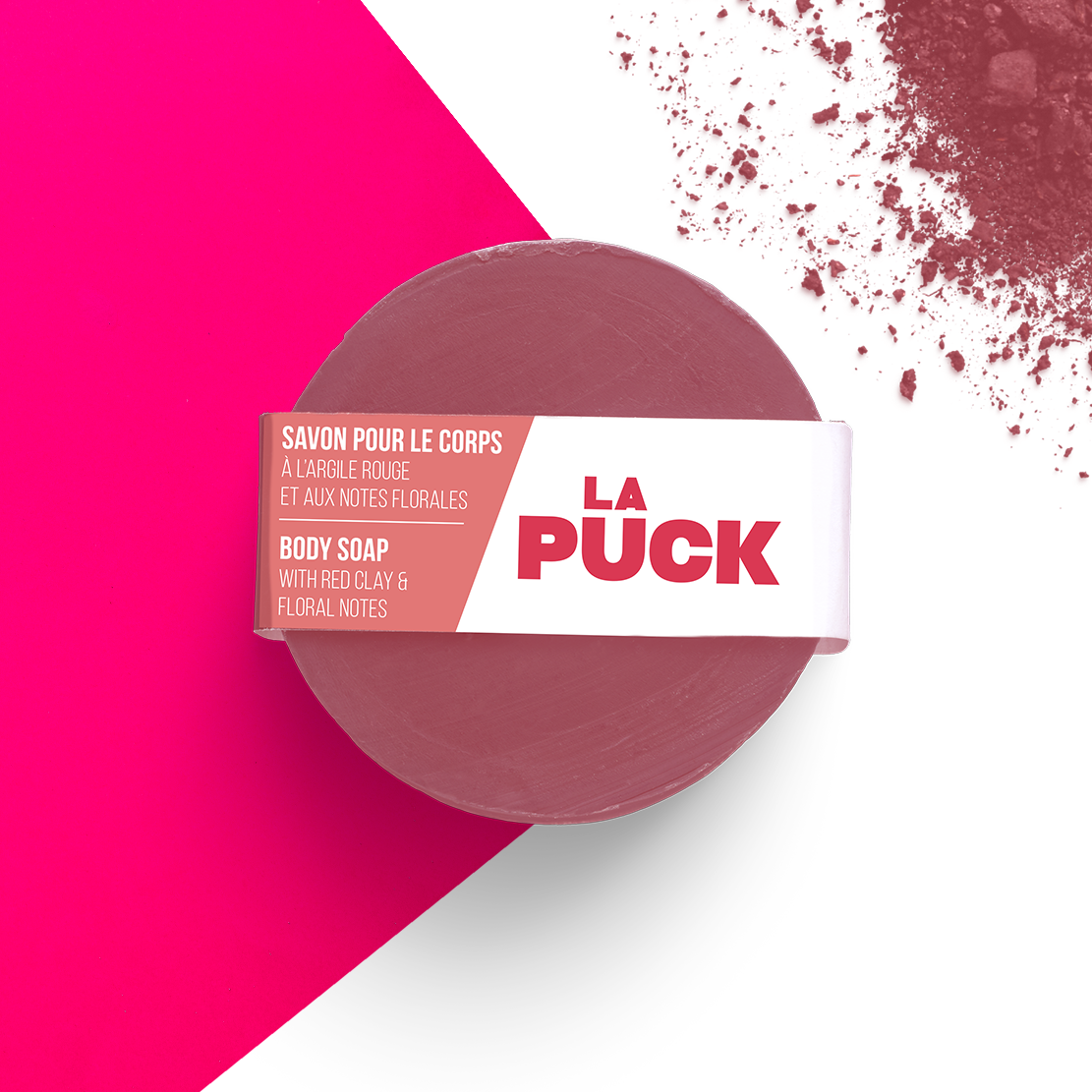 ROS0085 - Savon karité - La puck rose